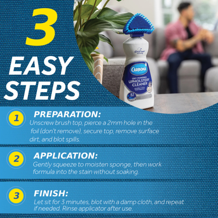 (2 pack) Carbona Oxy Powered Upholstery Cleaner Fresh Scent, 13.5 oz