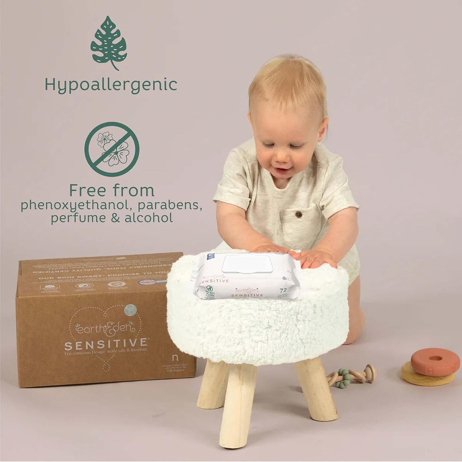 Earth & Eden Sensitive Baby Wipes (864 Count, 12 Packs of 72 Wipes) – Eco-Cons