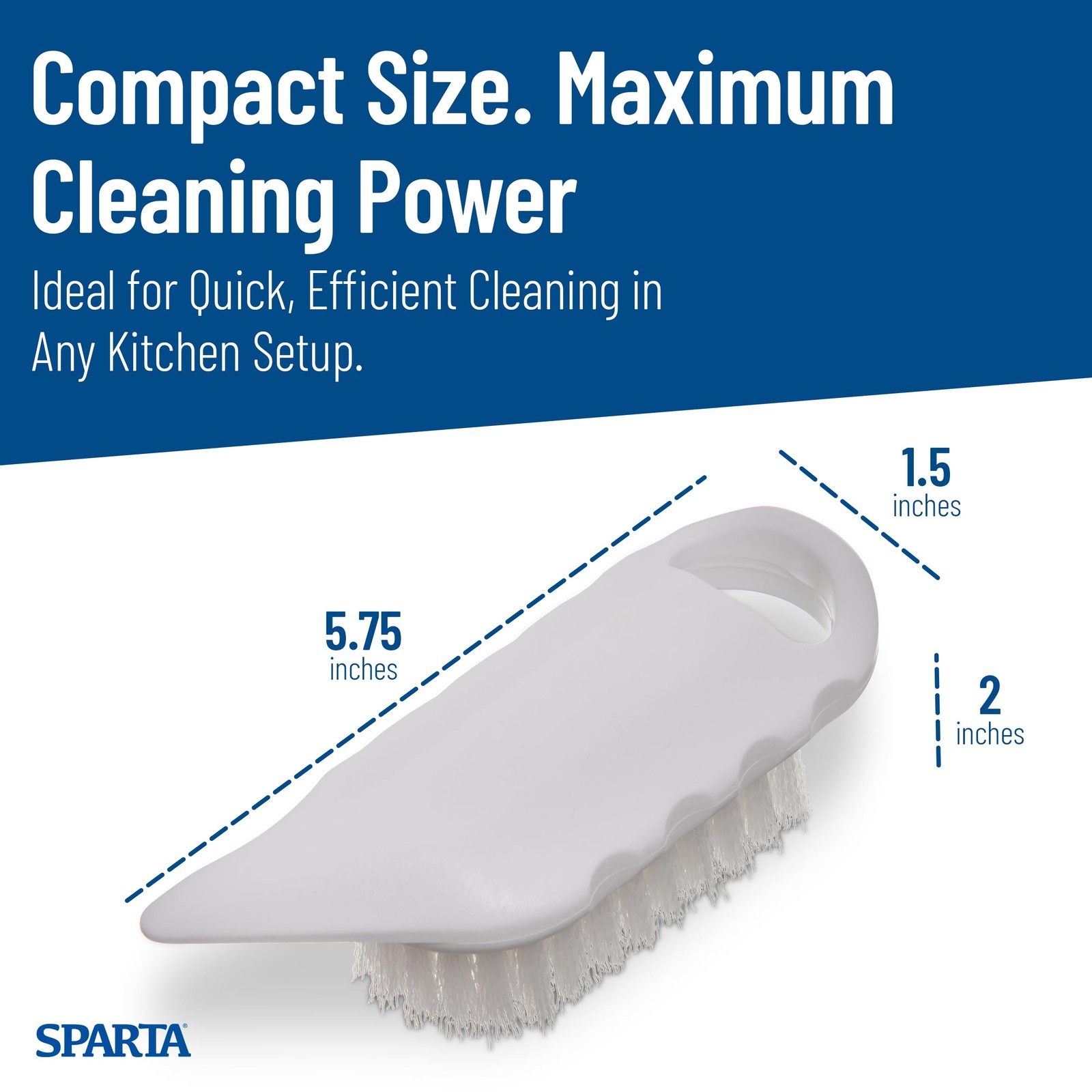 4041202 Plastic Potato Brush, Medium Stiffness With Polyester Bristles, 5.75 Inc