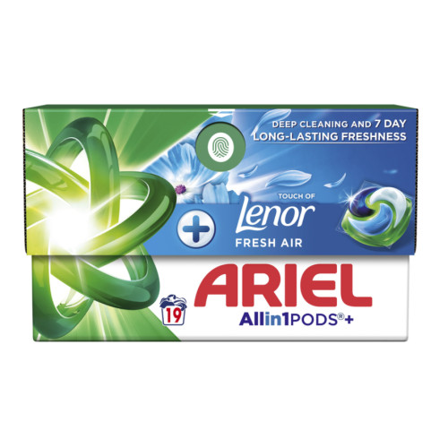 ARIEL Pods Laundry Detergent PODS All-in-1 Touch of Lenor 19 pods FREE SHIPPING