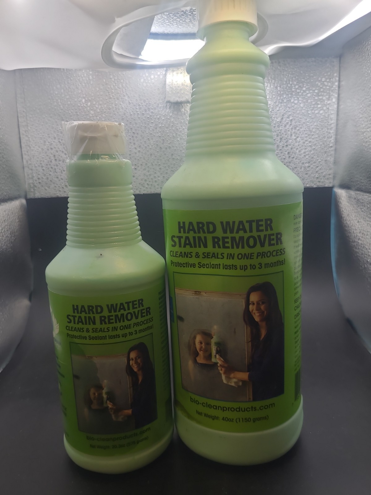 2 X Bioclean Hard Water Stain Remover 20.3 Oz. & 40 Oz. Bottles THE GREEN STUFF