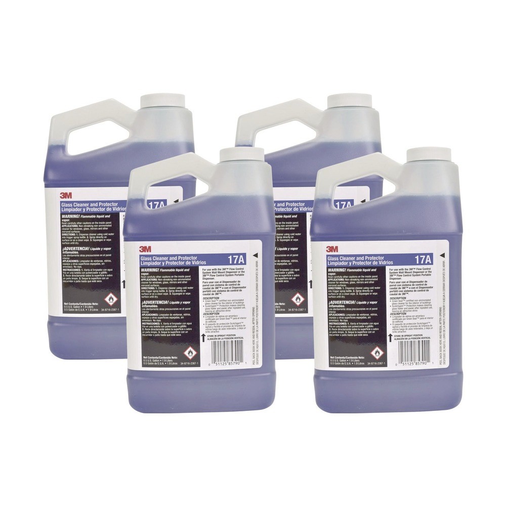 3M 17A 2 L Bottle Glass Cleaner & Protector Concentrate (4/CT) New