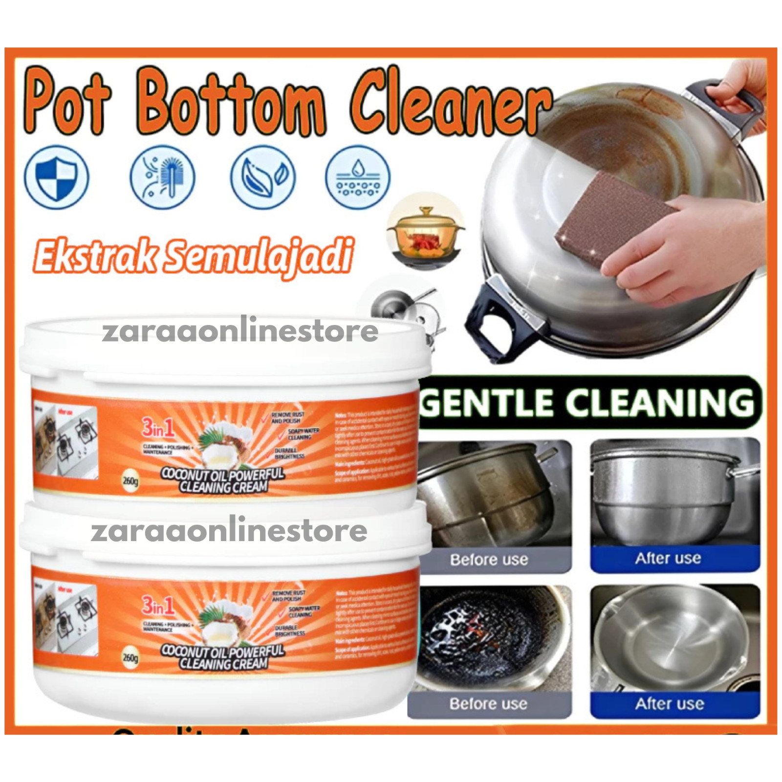 Coconut Oil Cookware Cleaning Paste Kitchen Cleaner Washing Detergent Paste