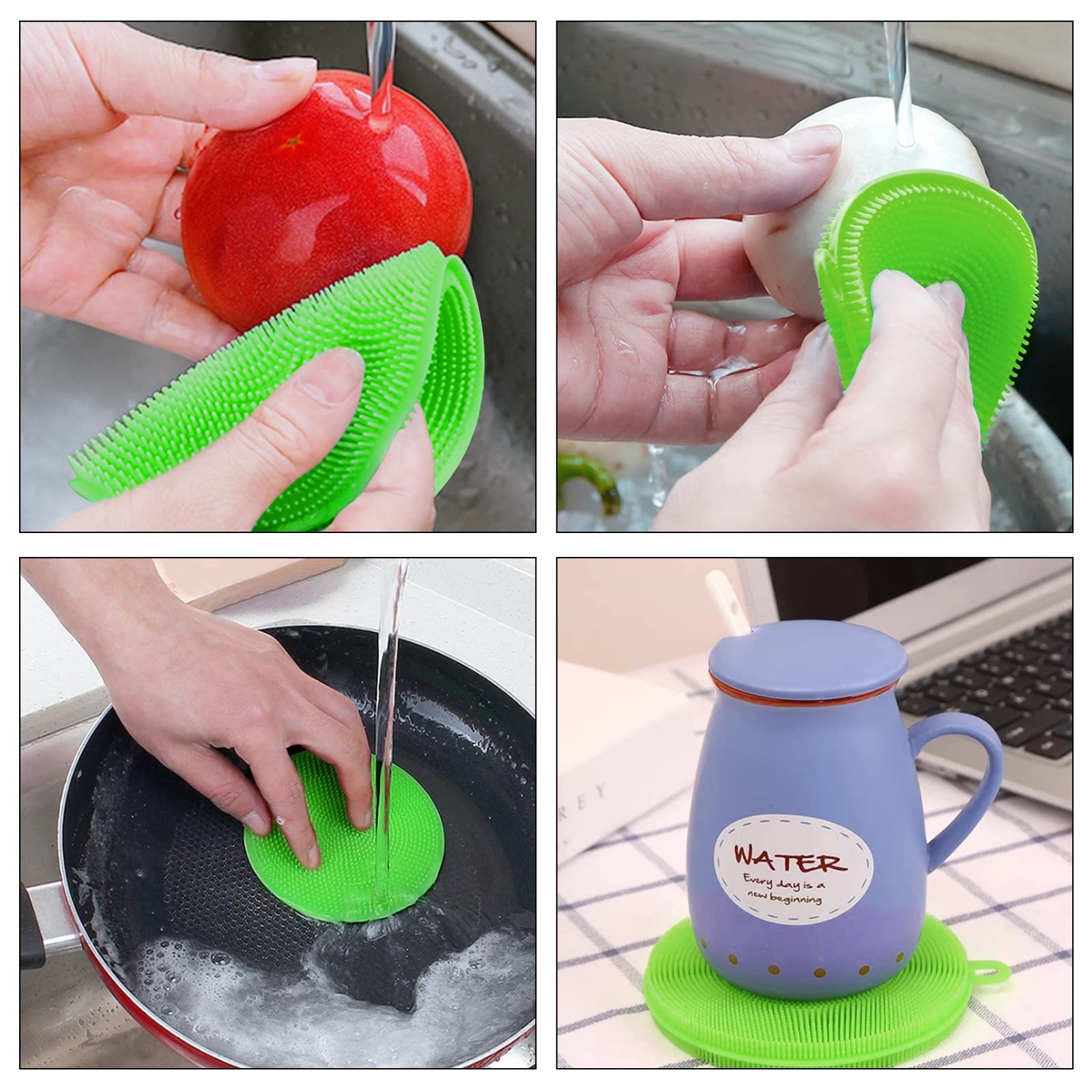 Flexible Vegetable Brush Fruit and Vegetable Brushes Vegetable/Fruit Peeler wit