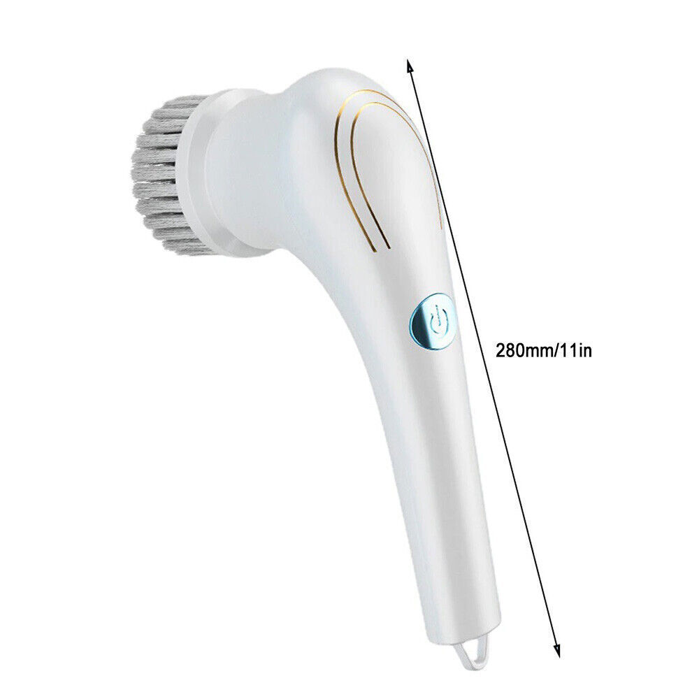 Cordless Electric Spin Scrubber, Rechargeable Turbo Cleaner with 5 Brush Heads