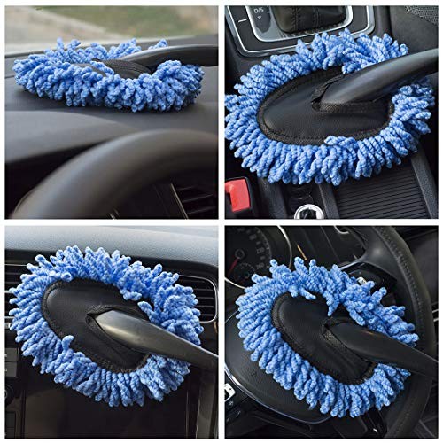 Microfiber Car Duster Extendable Handle Interior Exterior Large Blue
