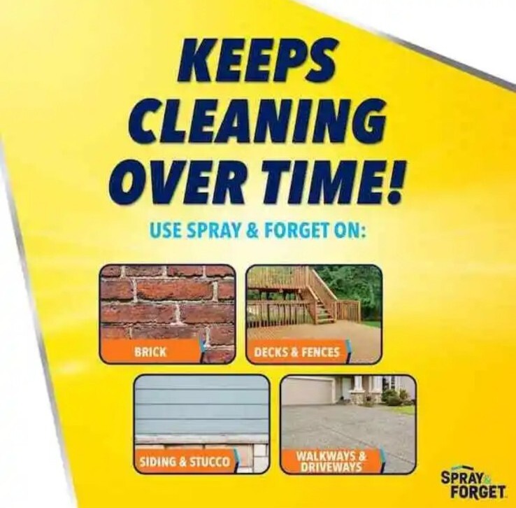 1 Gal. Ready to Use Spray & Forget House & Deck Cleaner Removes Mold Stains