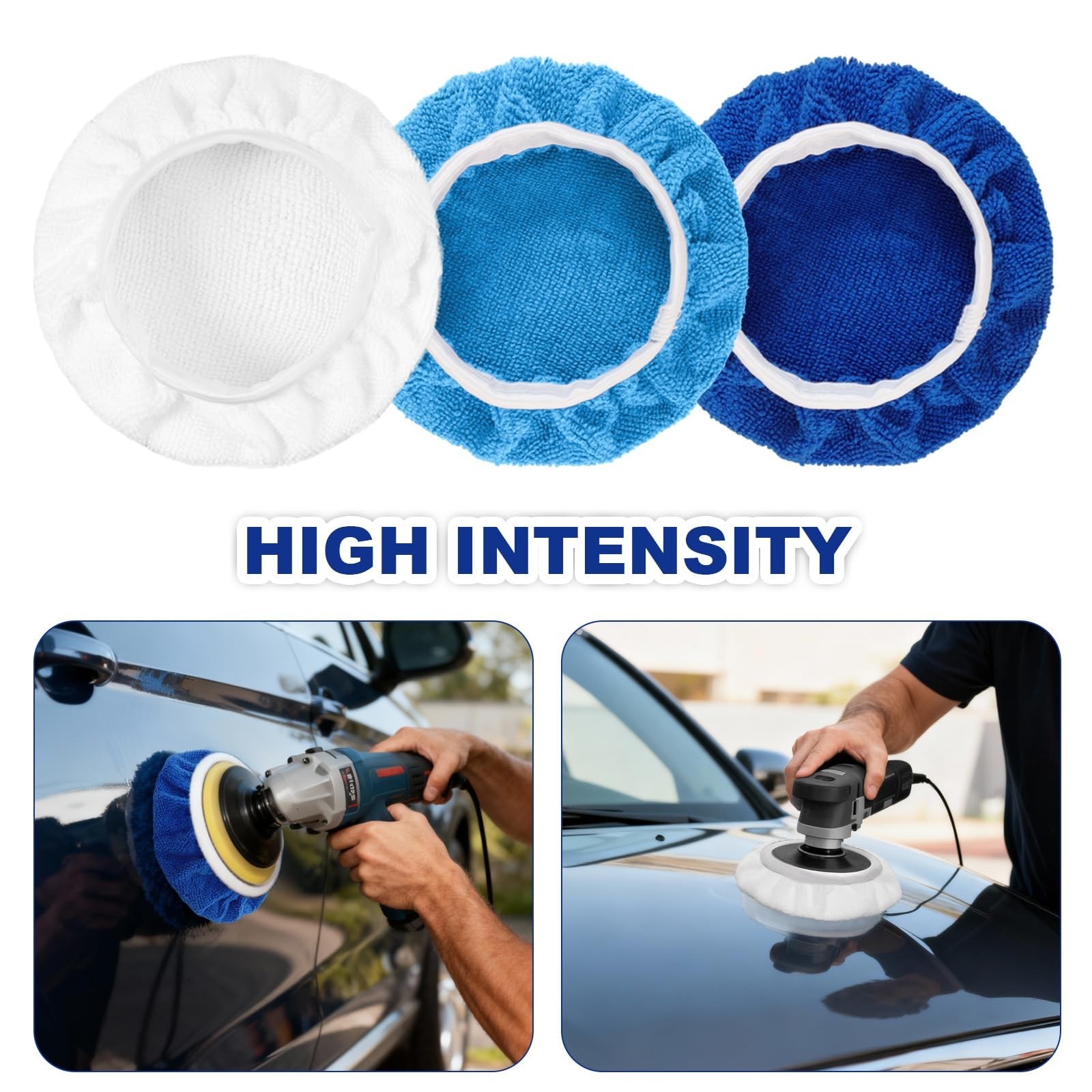 15 Pieces Car Polisher Pad Bonnet Microfiber Polishing Bonnet Buffing Pads Or…