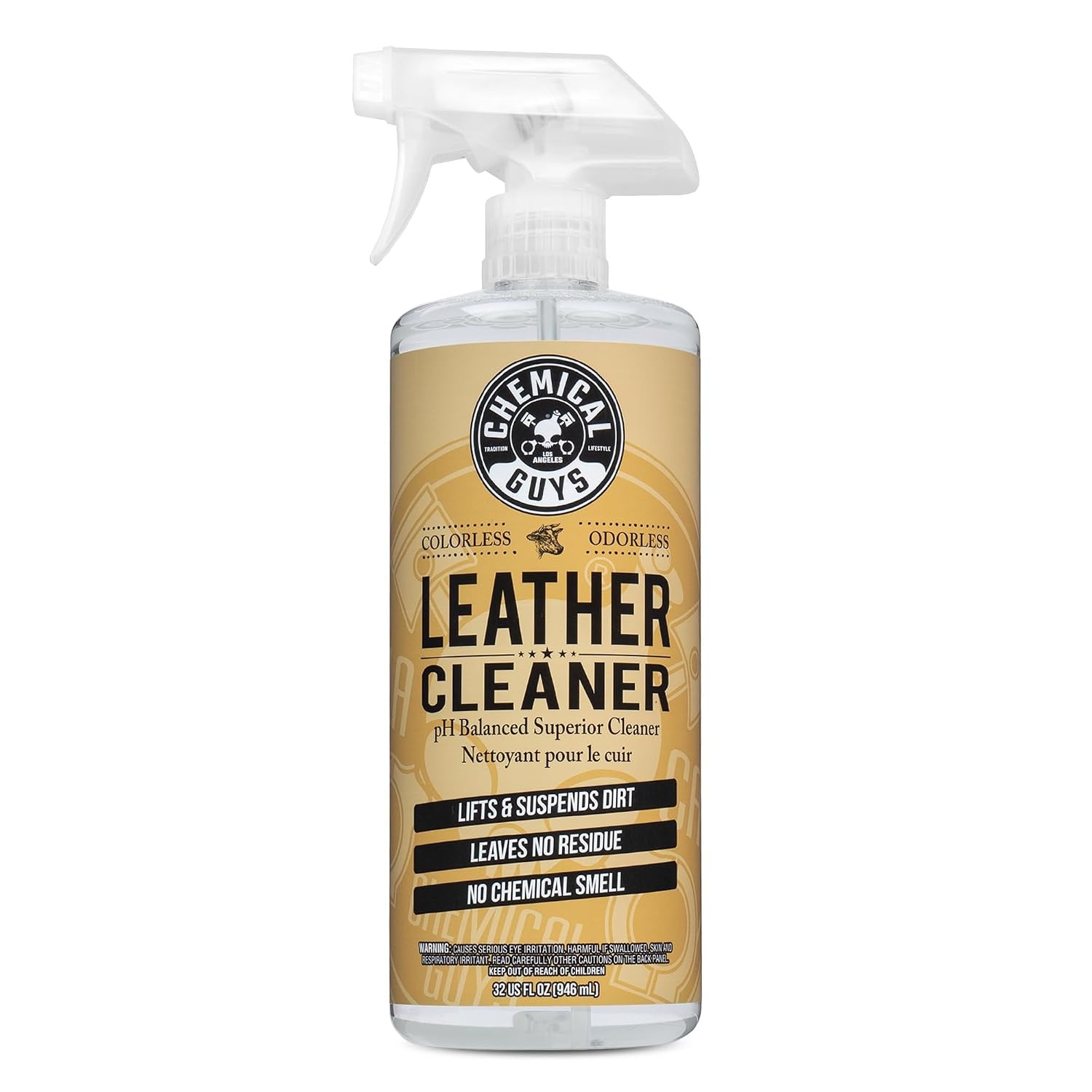 Chemical Guys Leather Cleaner, Colorless and Odorless for Car Interiors, Furnitu
