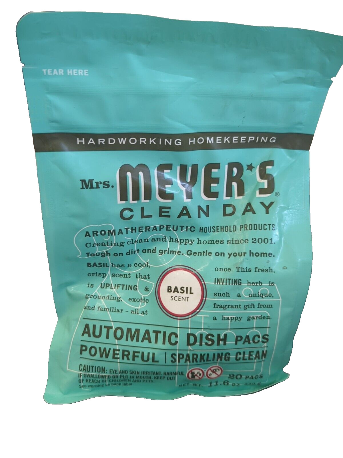 Mrs. Meyer’s Clean Day Automatic Dish Pacs, Basil Scented Pods 11.6oz -20 pacs