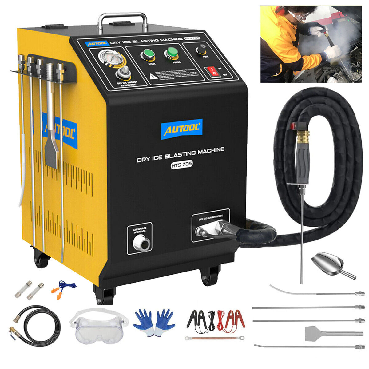 AUTOOL Dry Ice Blasting Machine Blaster Cleaner Engine MISSING ROD ATTACHMENT
