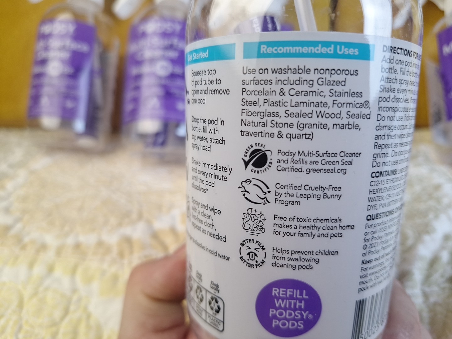 Podsy Lot of 6 Multi Surface Cleaner 16 fluid Ounces