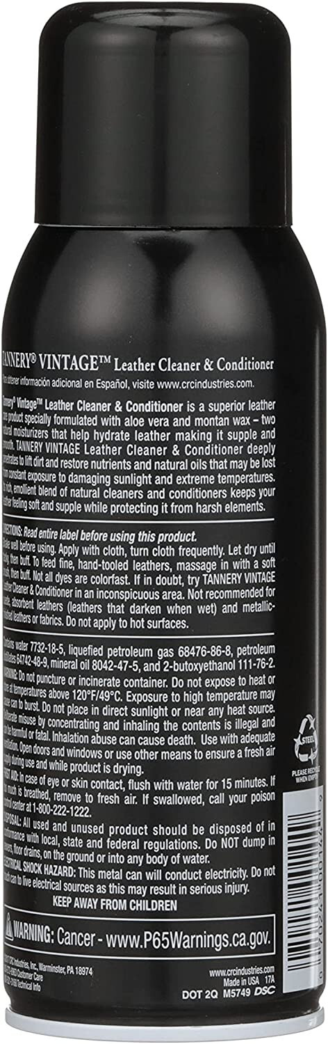 Tannery Vintage Leather Cleaner and Conditioner, 10 Wt Oz (283g) CRC 40144