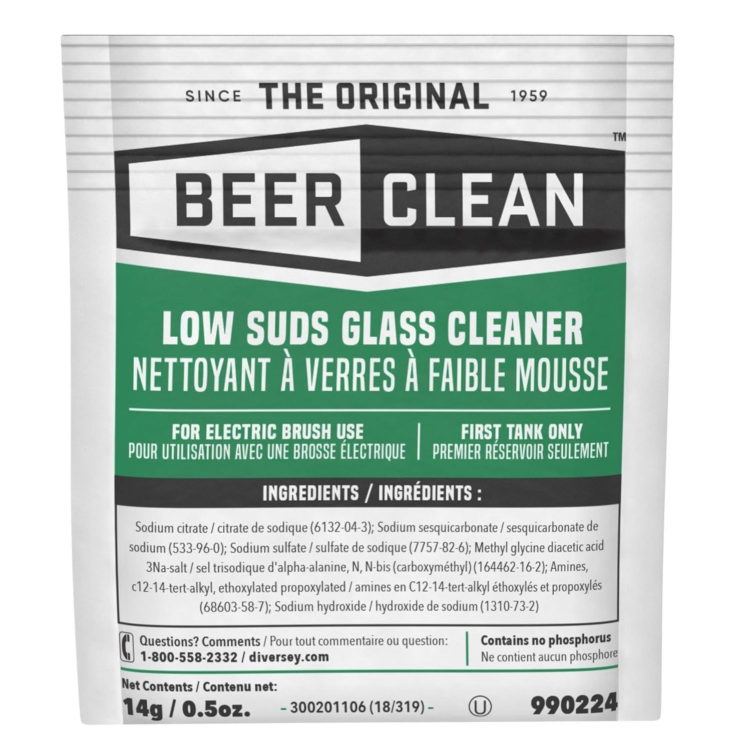 BEER CLEAN 990224 Low Suds Glass Cleaner, Restaurant Barware & Glassware Clea…