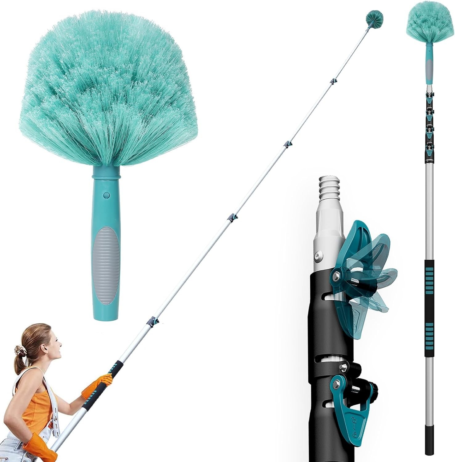 30 Feet High Cobweb Duster with 6-24Ft Extension Pole, Webster Cobweb Duster…