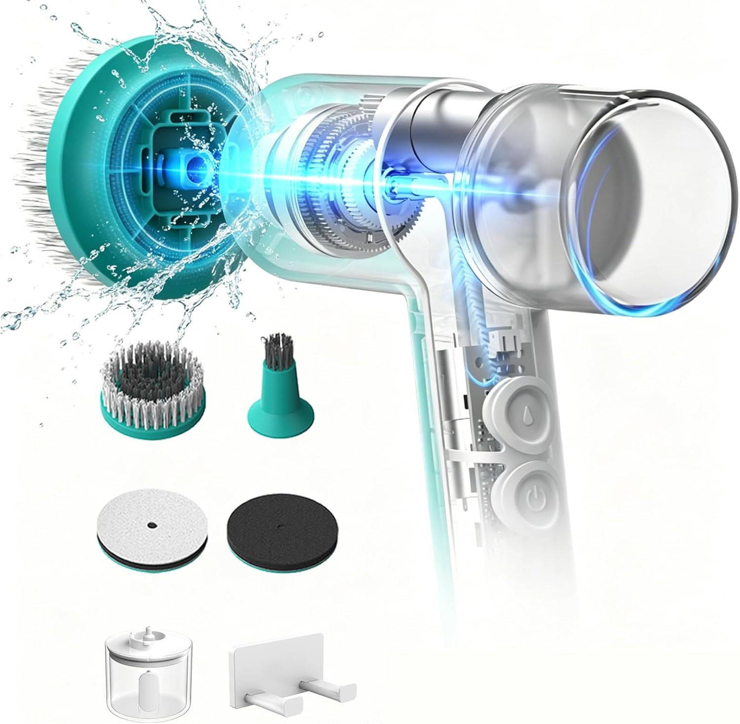 Dual-Rotation Electric Scrubber – IPX5 Waterproof Multi-Surface Cleaning Brush f