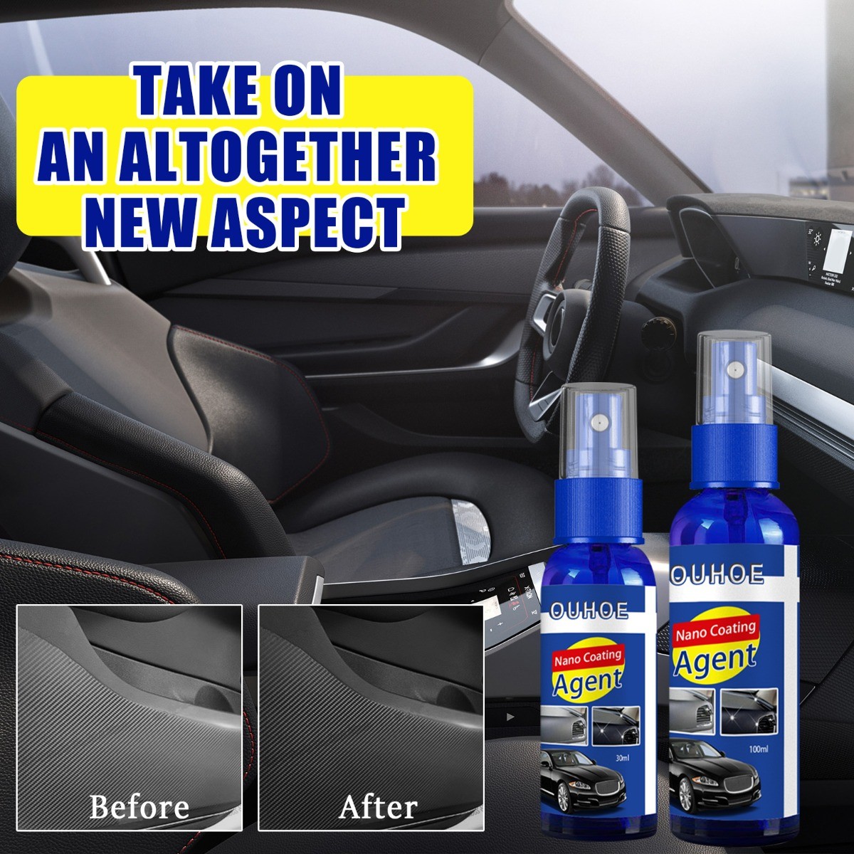 Car Interior Plastic Restorer Spray Dashboard Cleaner & UV Protectant