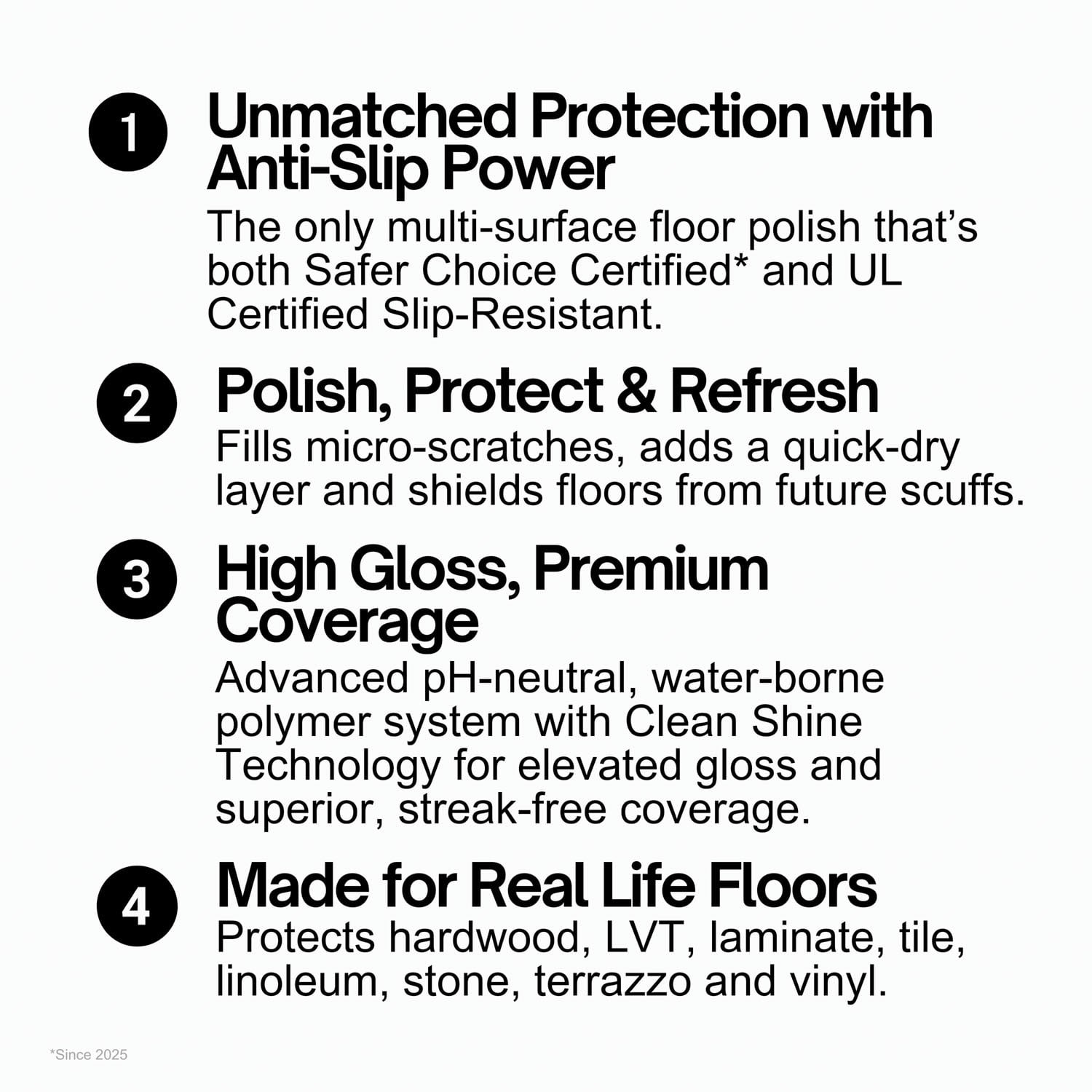 Multi-Surface Floor Finish, Pfas-Free Formula,All Purpose Household Floor Polish