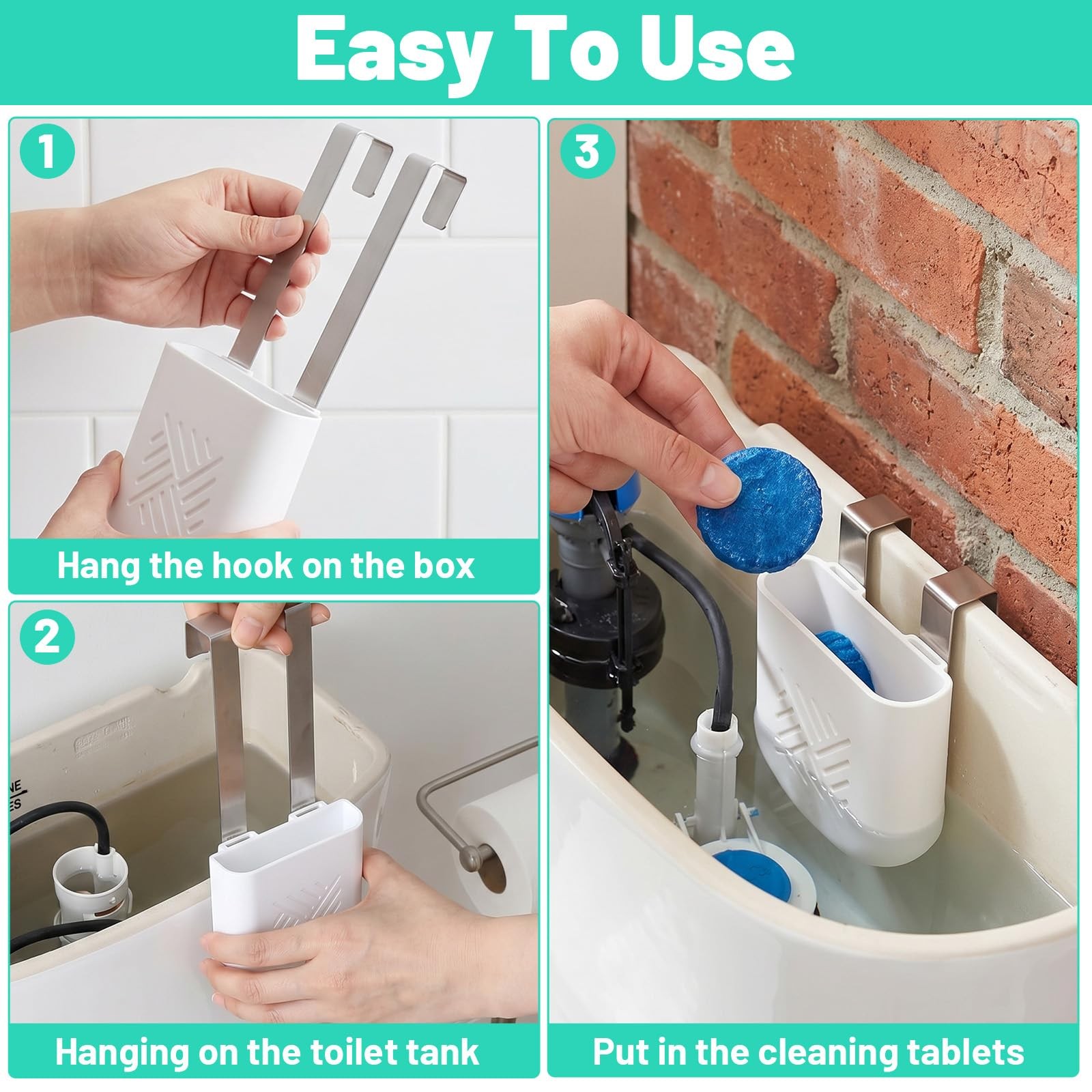 Toilet Tank Tablet Holder, Universal Toilet Tablets, Toilets Hanging Cleaner,…