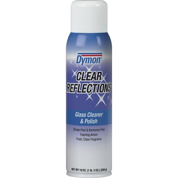 Dymon 38520 Foam Glass Cleaner, 19 Oz, White, Floral, Aerosol Can, 12 Pk