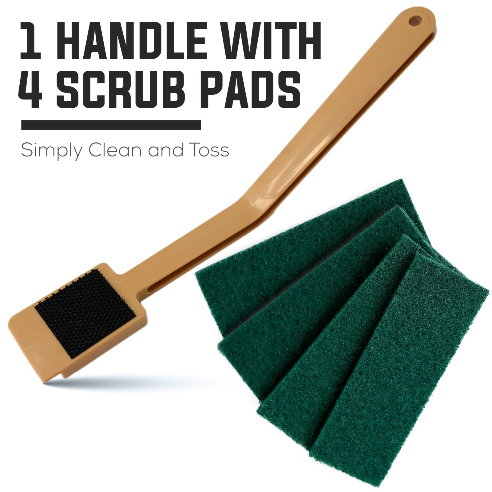 11″ Slicer Cleaning Tool Handle with 4 Scrubbing Pads