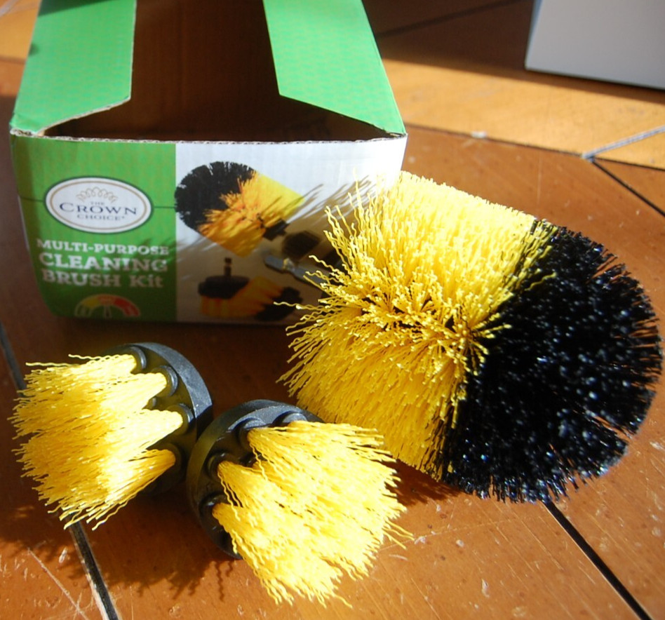 Yellow Bristle Medium Stiffness Drill Brush Set-3 pack Assorted Drill Brush Kit