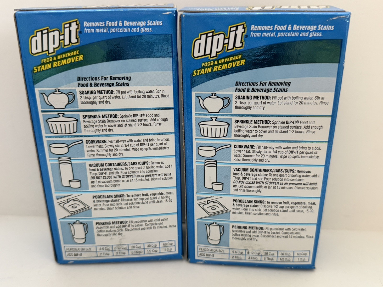 Lot Of 2 Dip-it – Food & Beverage Stain Remover Powder, 5oz, HARD POWDER