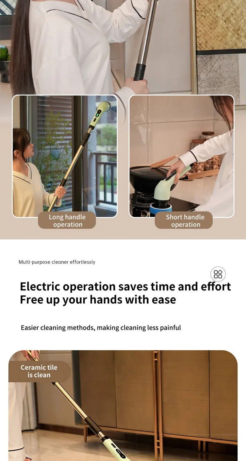 Wireless Home Cleaning Electric Rotating Cleaner Bathroom Window Kitchen Brushes