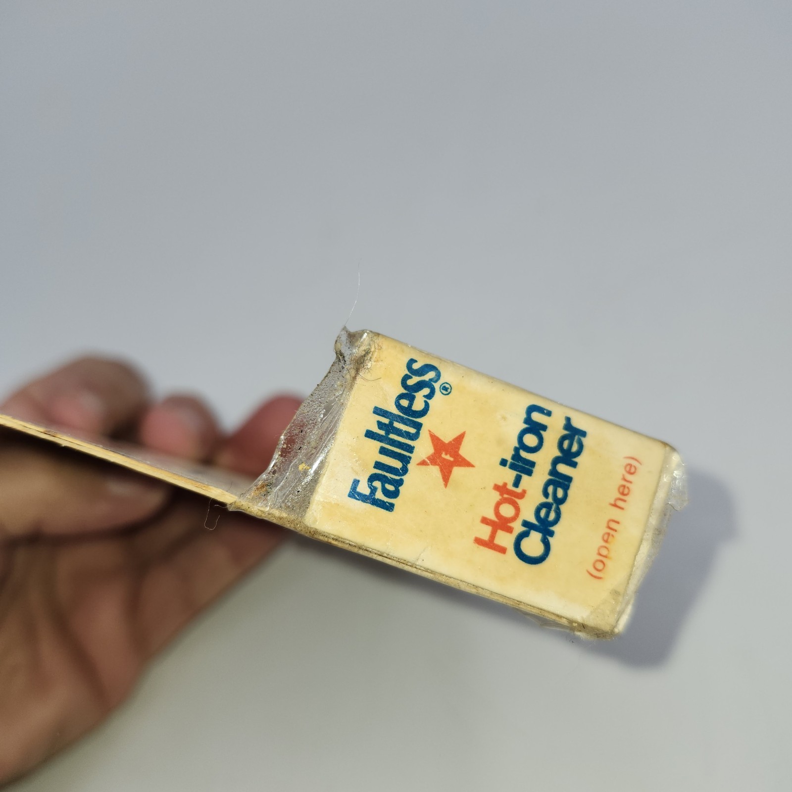 NOS NEW Vintage Faultless Hot Iron Cleaner 1 oz box movie prop laundry room