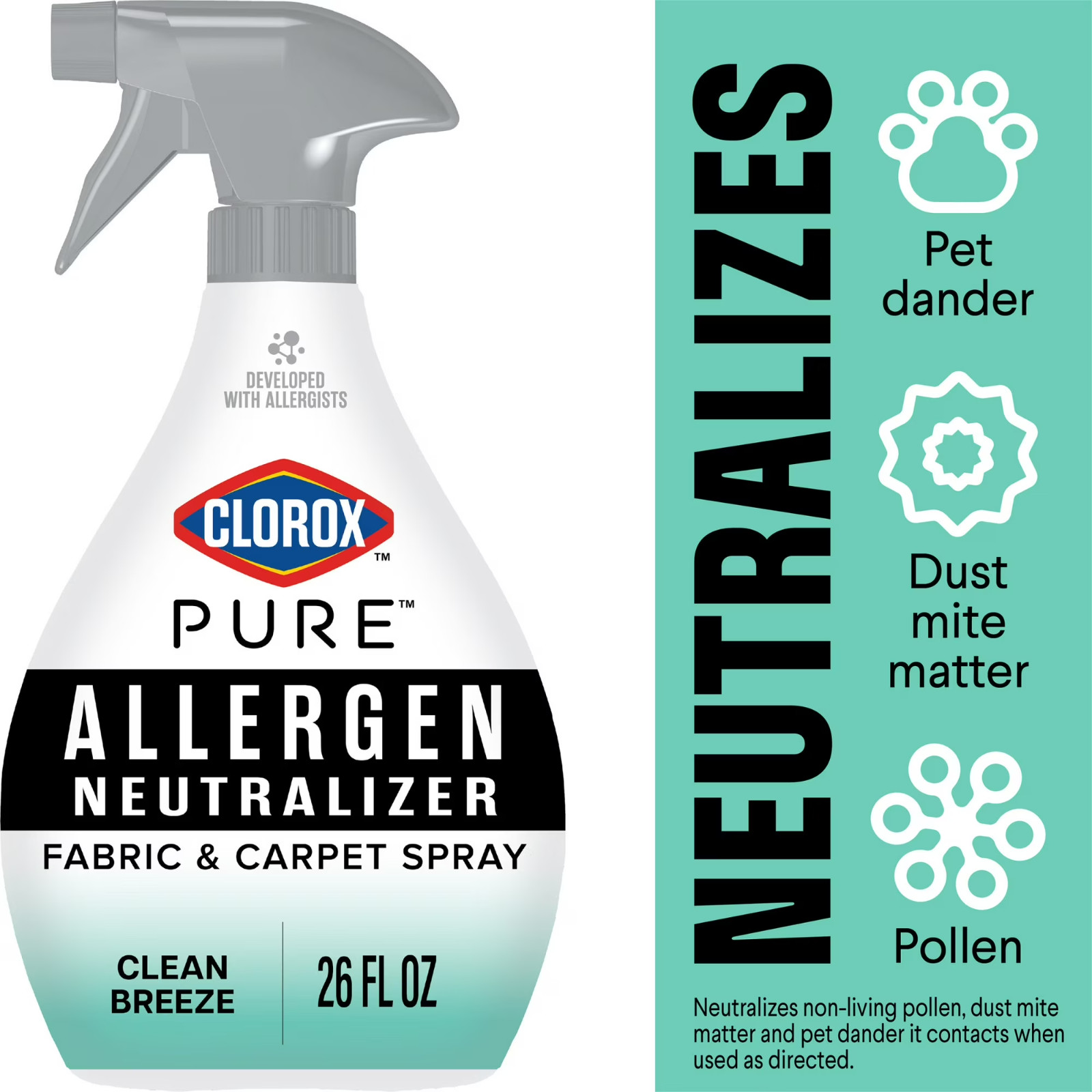 PURE Allergen Neutralizer Fabric and Carpet Spray, Clean Breeze, 26 Fluid Ounces