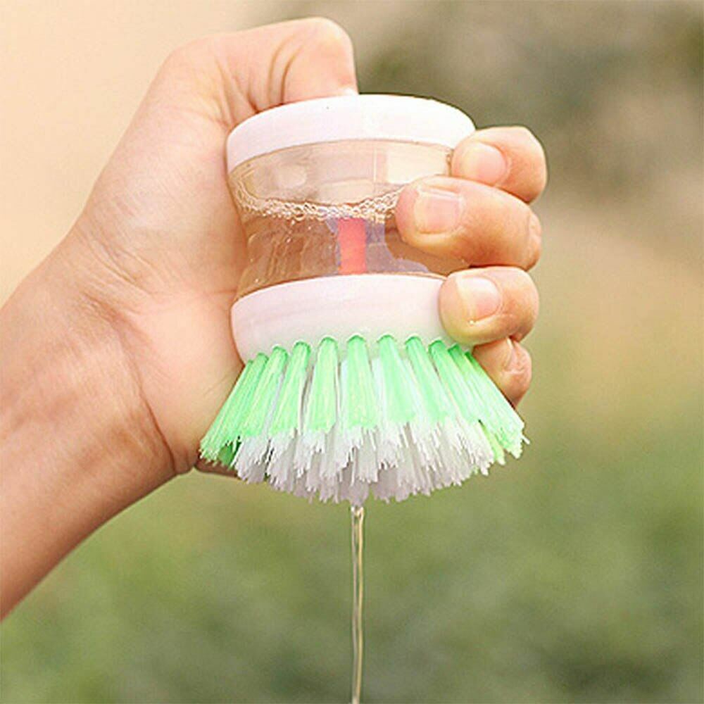 Brush Liquid Soap Cleaning Washing Pot Plastic Utensils Kitchen Dispenser-3 May