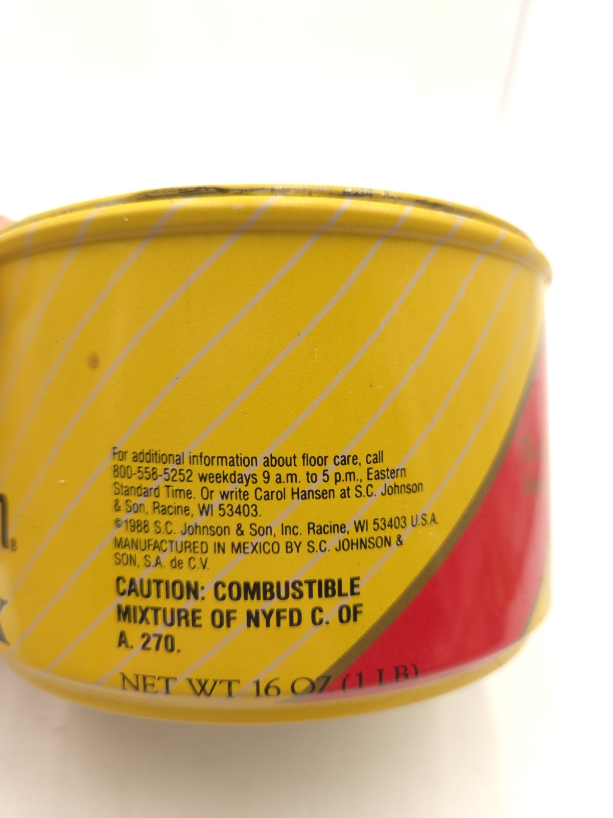 SC Johnson Wood Paste Wax 16 Oz Can About 70% Full Original Formula Discontinued