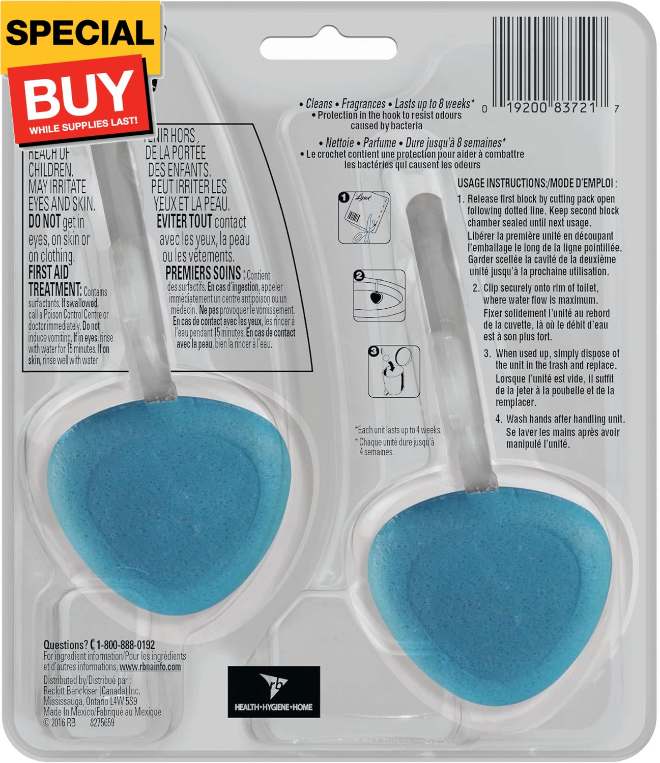 Automatic In-The-Bowl Toilet Cleaner, Cleans and Freshens Toilet Bowl, Atlantic