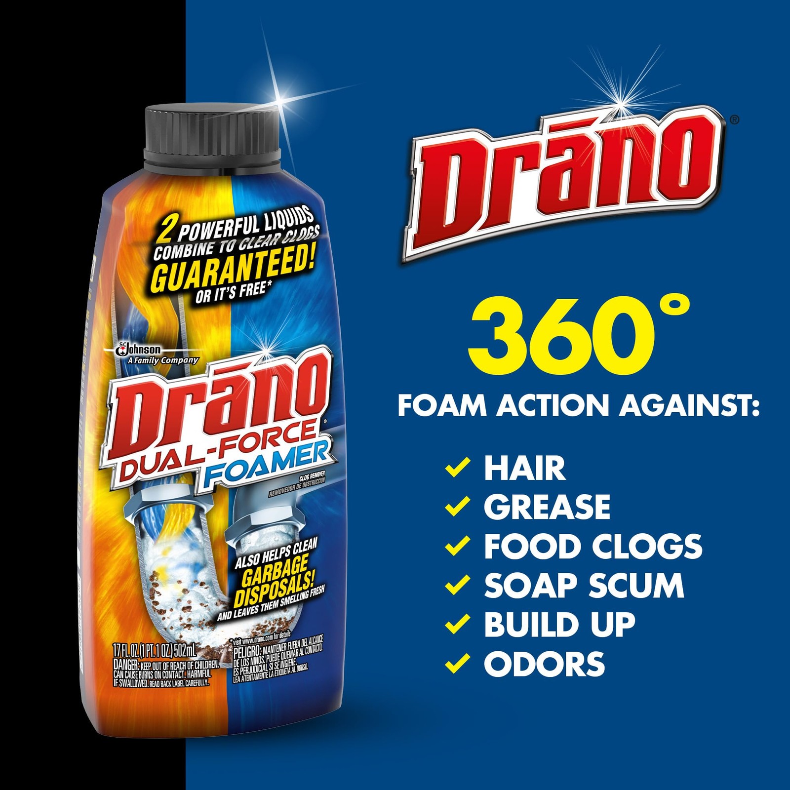 Dual-force Foamer Clog Remover, 17 Fl Oz