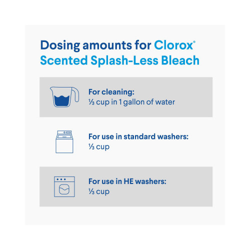 Clorox 32339 Splash Less Bleach, Clean Linen Scent, 77 oz. – Quantity 6