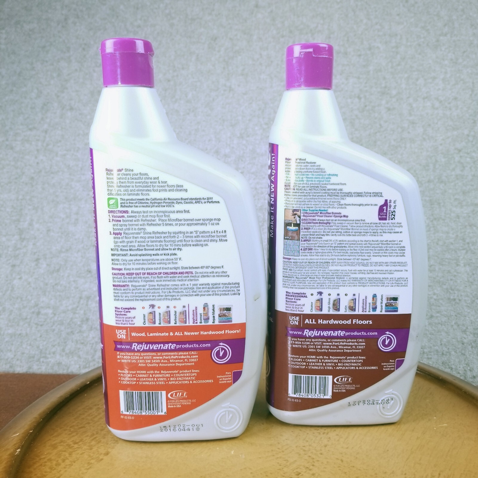 Rejuvenate Shine Refresher 3/4 Full & Floor Restorer 1/2 Full Lot 2 Bottle *see