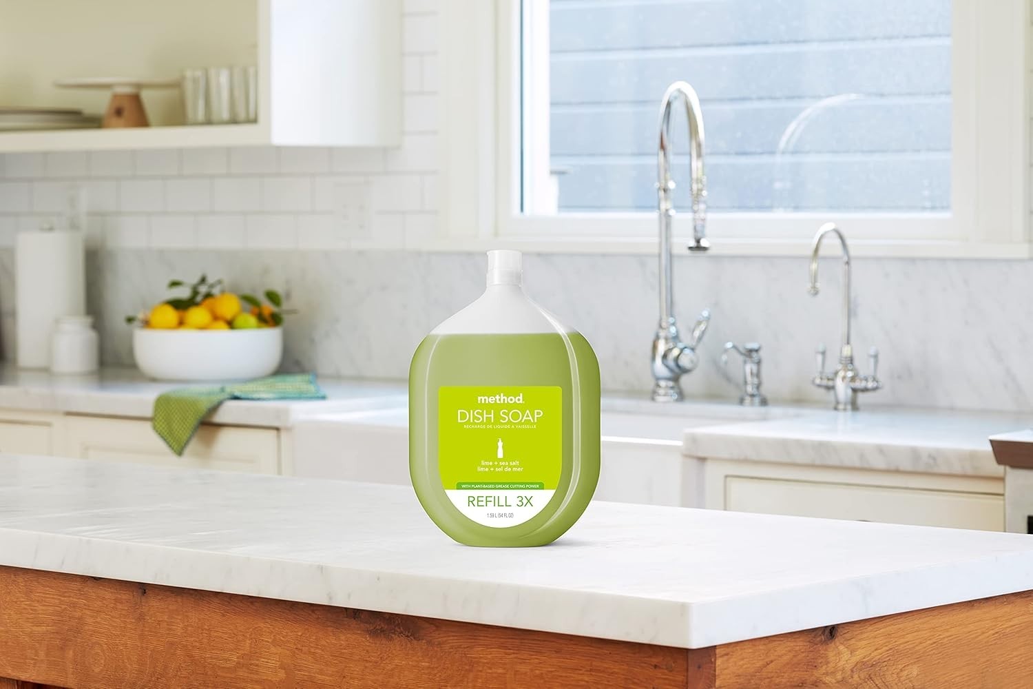 Eco-Friendly Dish Soap Refill Pack of 4, Plant-Based Gel, Powerful Grease Cutter