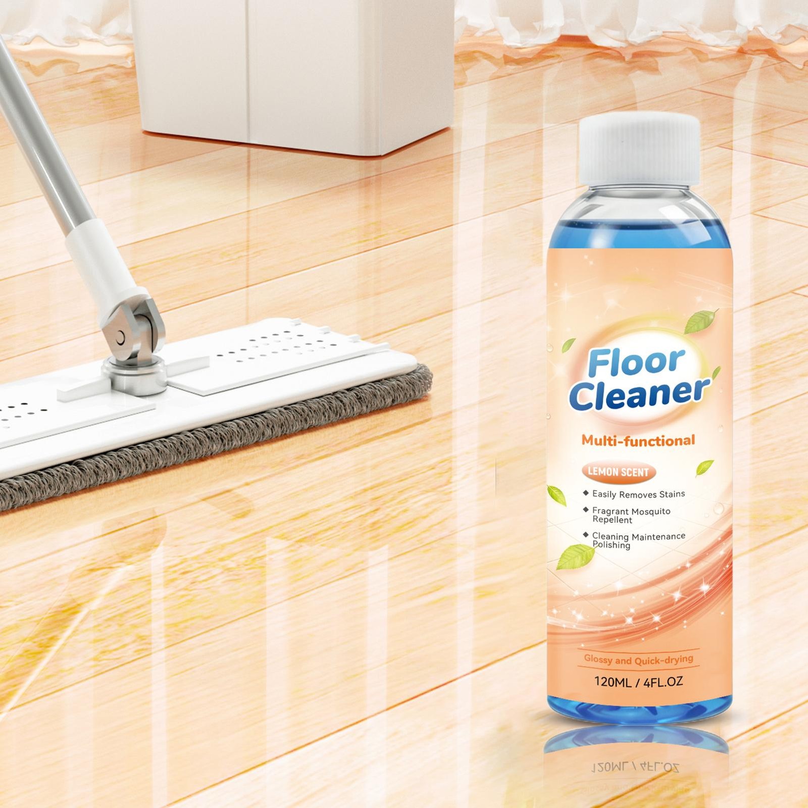 Floor Cleaner for Mopping 120ML Lemon Scent Degreaser Quick-Dry Gnat