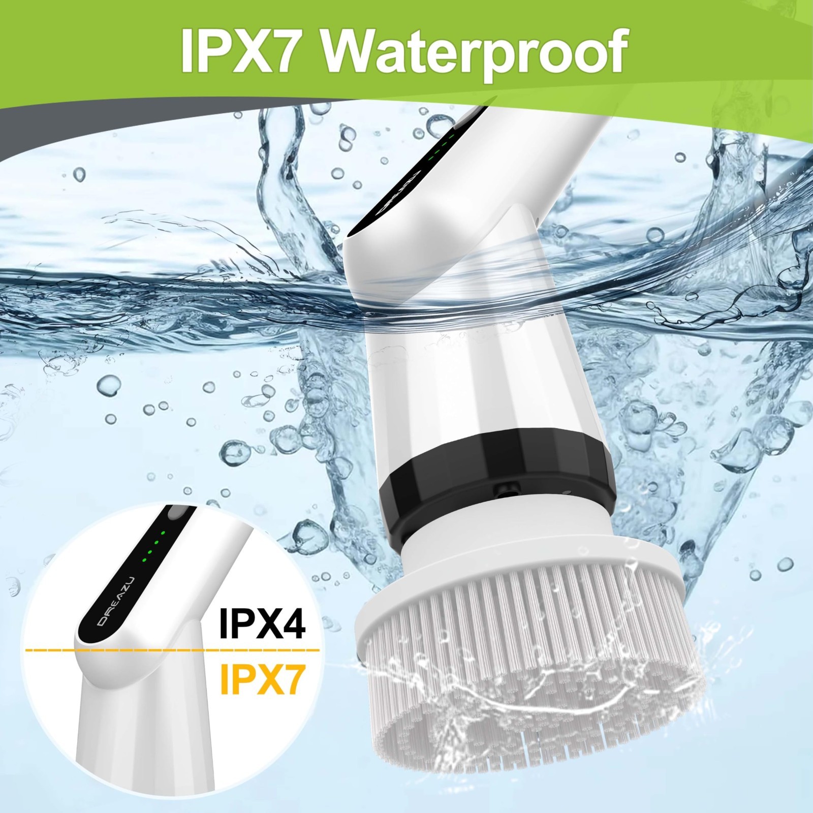 10-in-1 Electric Spin Scrubber with Long Handle, High-Torque Cleaning Brush for