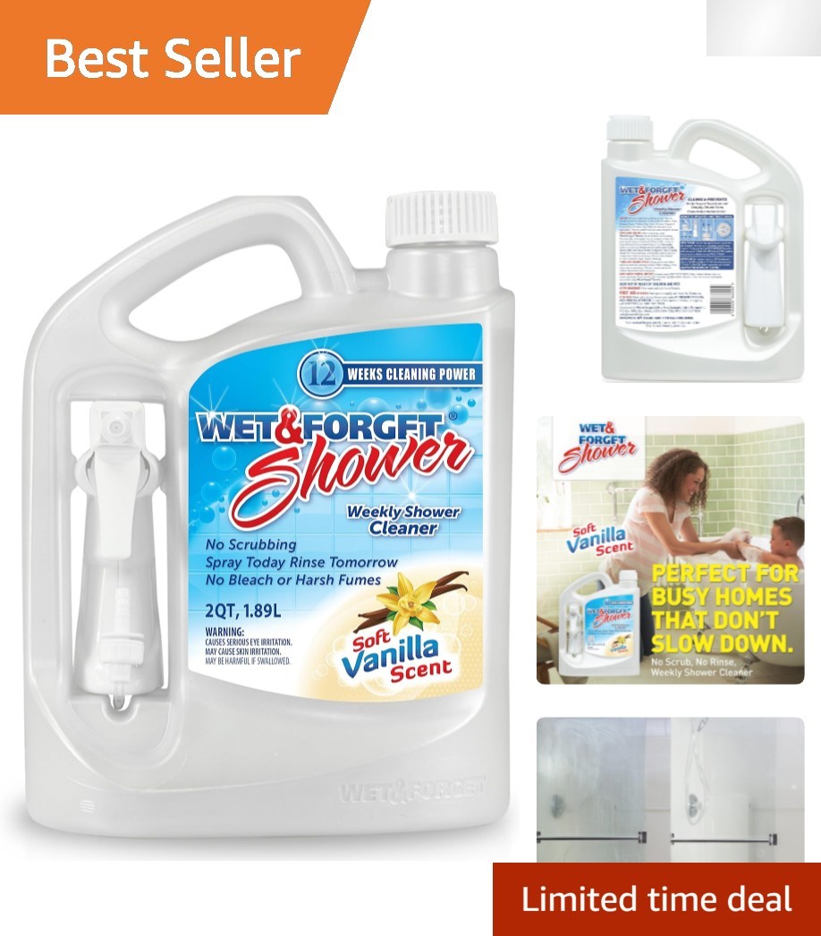 64oz Bleach-Free Shower Cleaner – Effortless Weekly Freshness with Vanilla Aroma