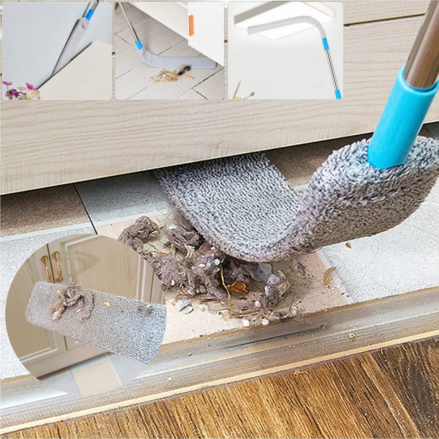 Retractable Gap Dust Clean Under Appliance Microfiber Duster Dust Cleaning Br…