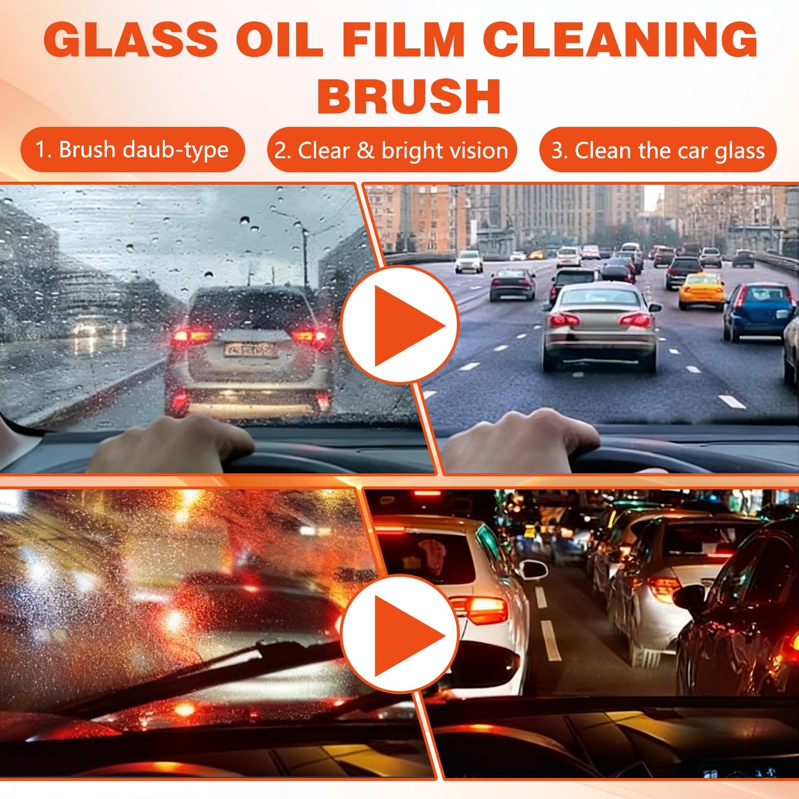 Glass Oil Film Remover for Cars – Enhance Windshield Clarity & Safety (2pcs)