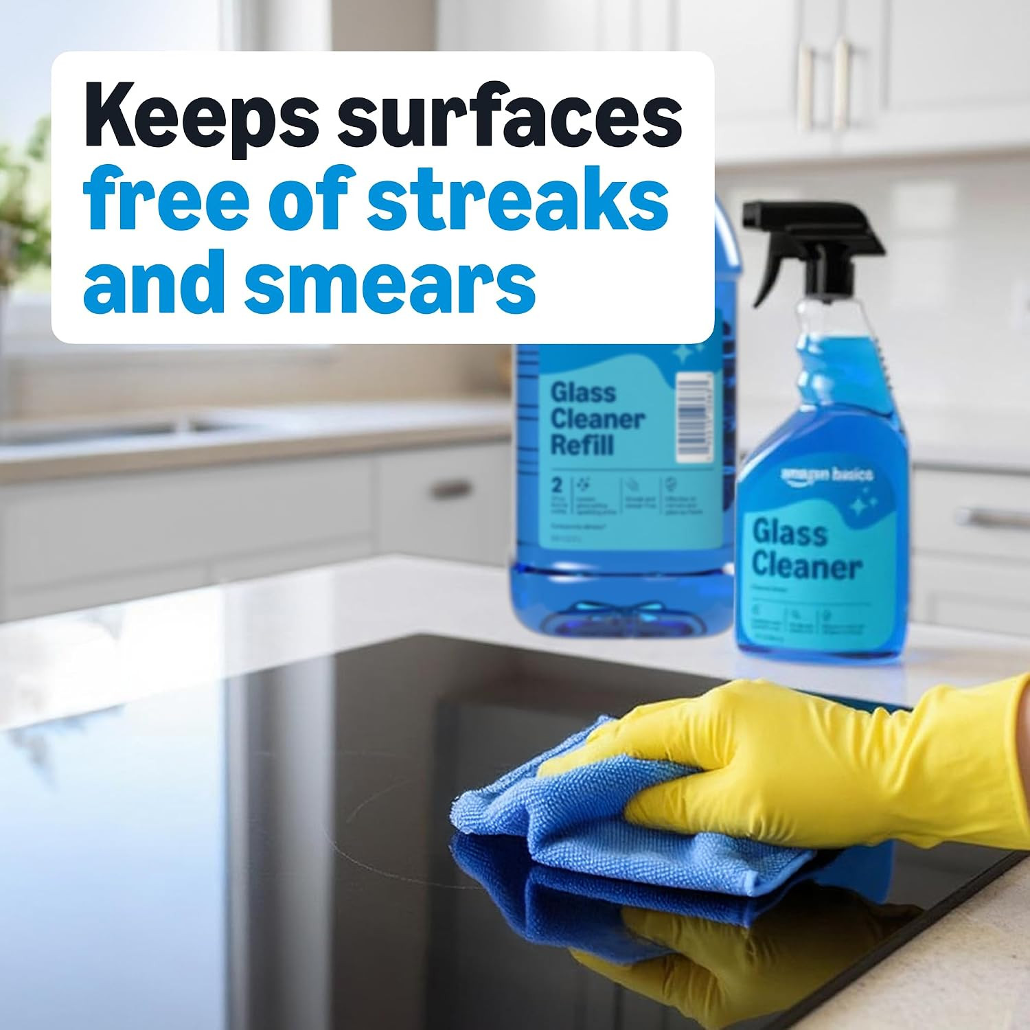 Amazon Basics Glass Cleaner Refill, Streak-Free, Cleans Windows and Mirrors with