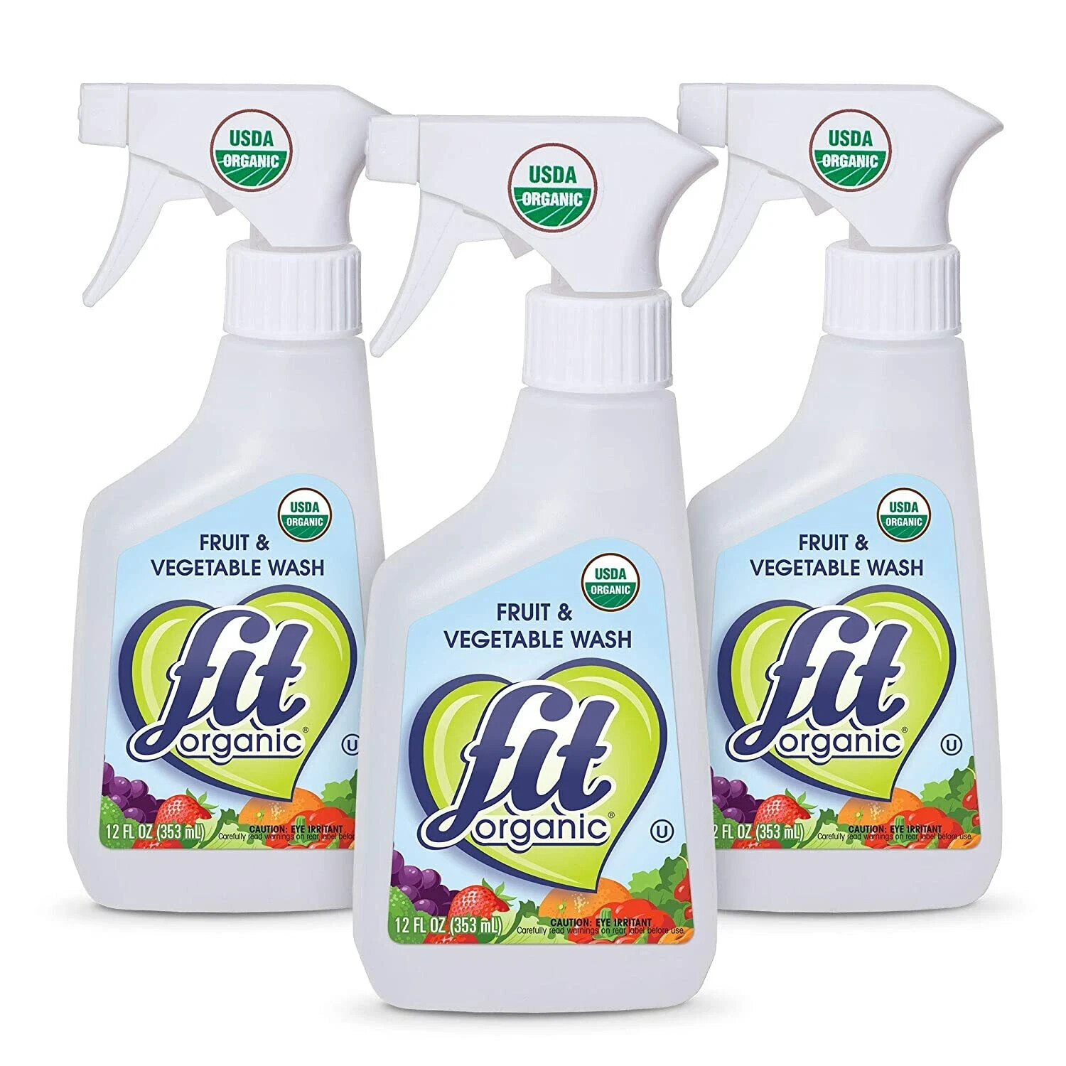 Fit Organic – Produce Wash Soaker, Fruit & Vegetable Wash, 12 Oz. Spray (3-Pack)