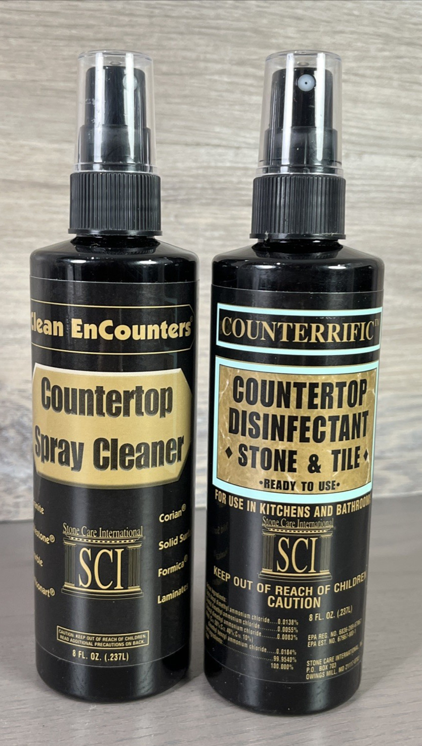 SCI Clean EnCounters Countertop Spray Cleaner Bottles New