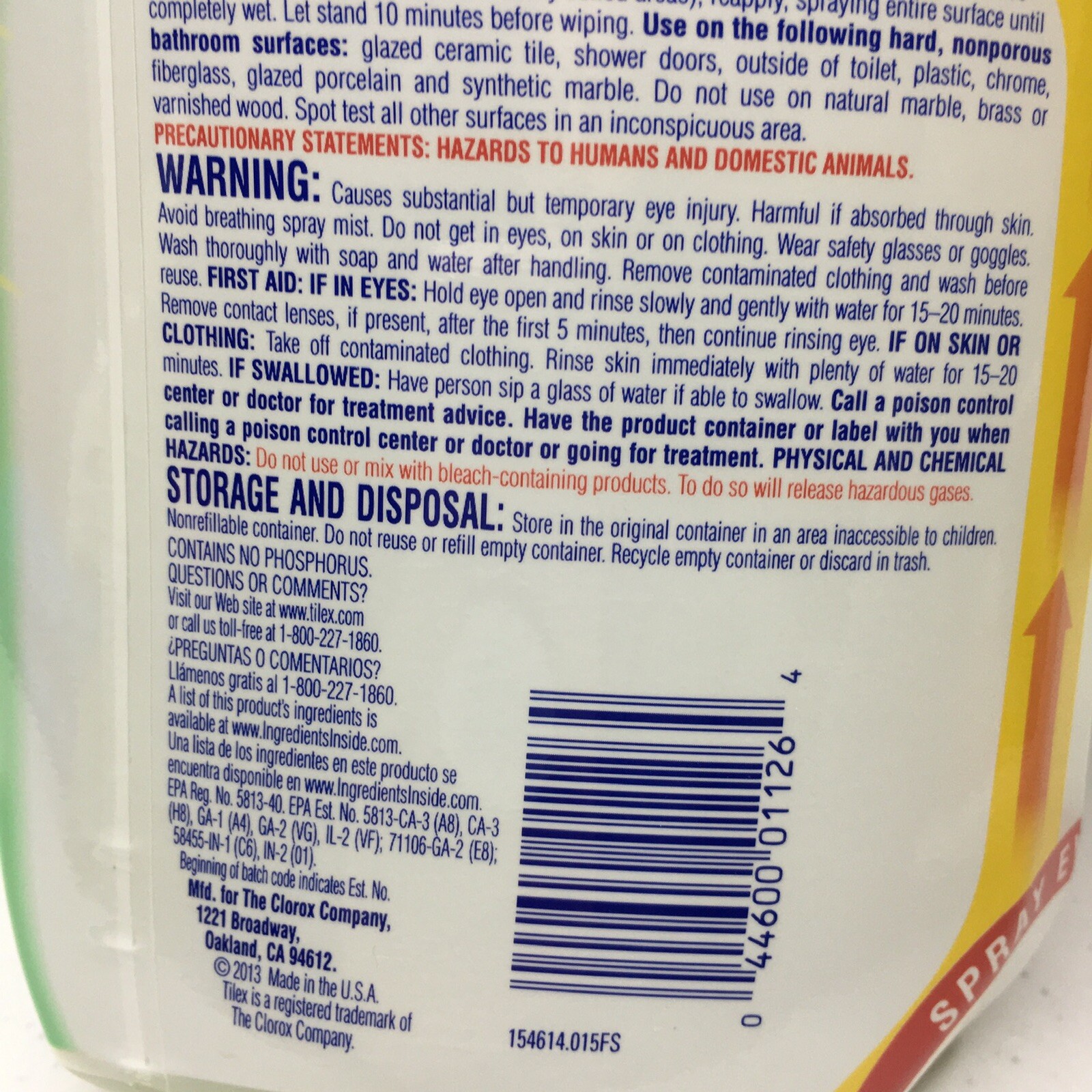 (1) Tilex Bathroom Soap Scum Cleaner Lemon Scent, 16 fl oz HTF