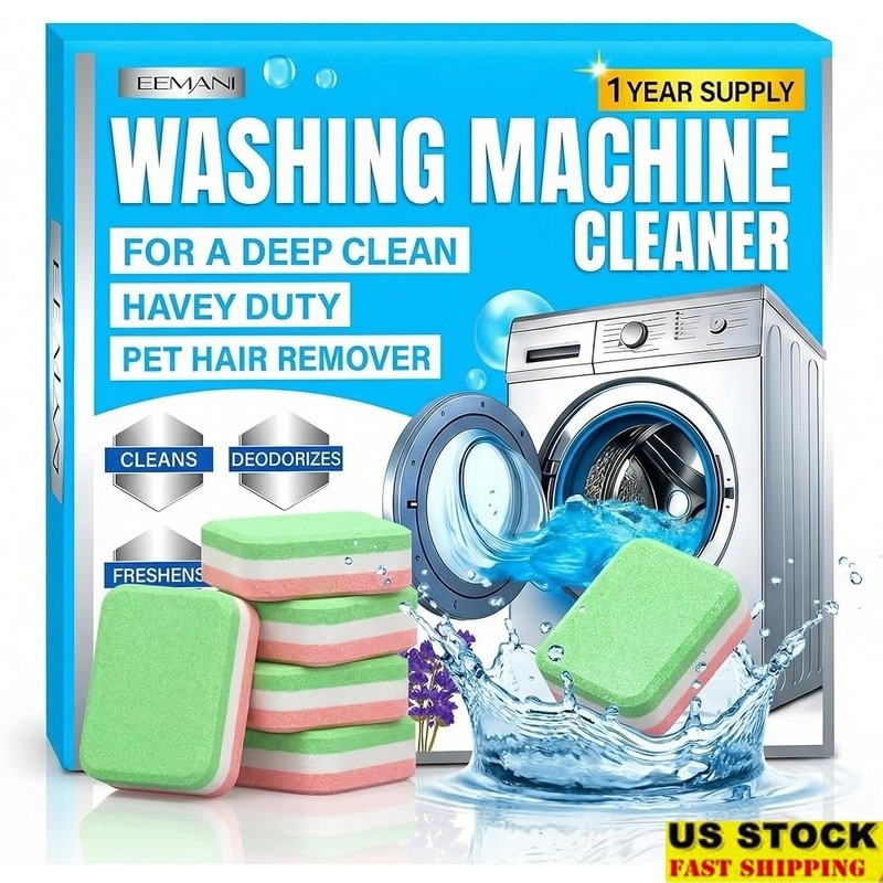 Washing Machine Cleaner Tablets Deep Clean HE Front Load Top Load 24 Count New