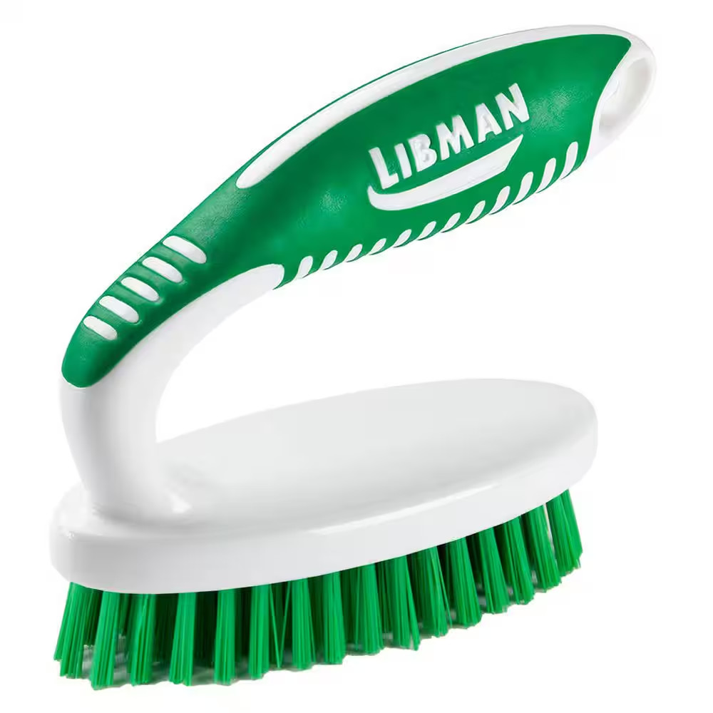 Small Space Scrub Brush with 32 oz Spray Bottle Heavy Duty Grout Corner Cleaner