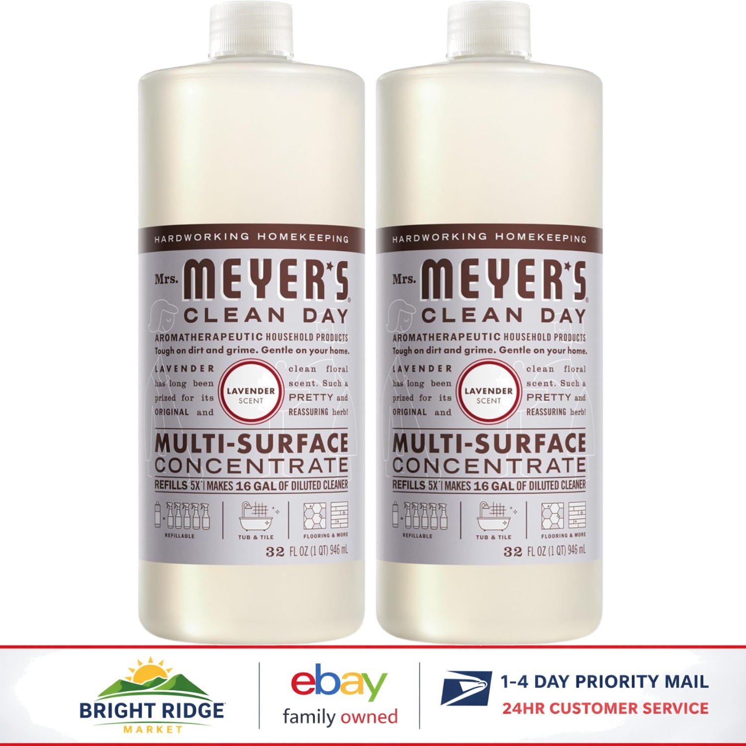 Concentrated Lavender Cleaning Solution, Multi-Surface Cleaner, 64 Fl Oz Total