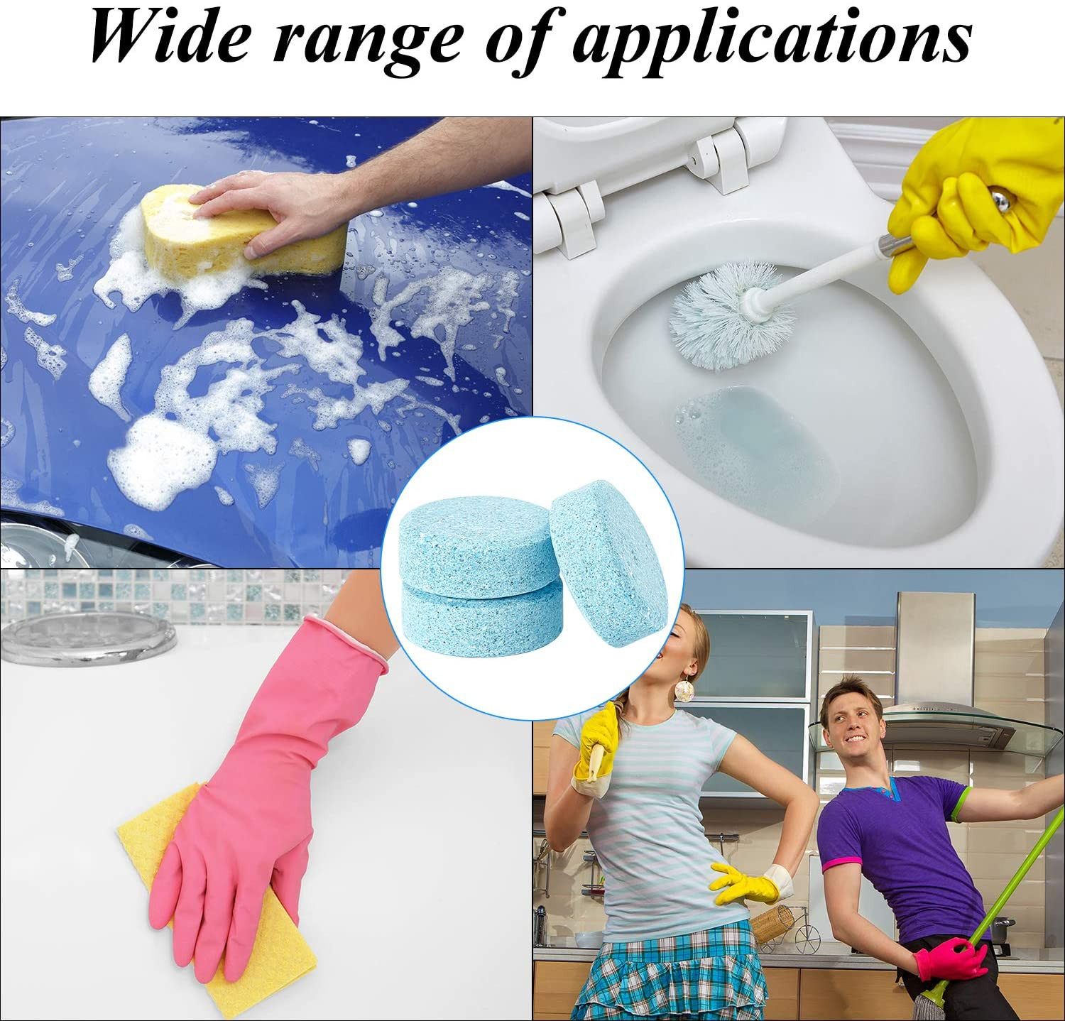 100 Pcs Car Windshield Washer Tablets Cleaning Washer Fluid Tablets Glass Concen